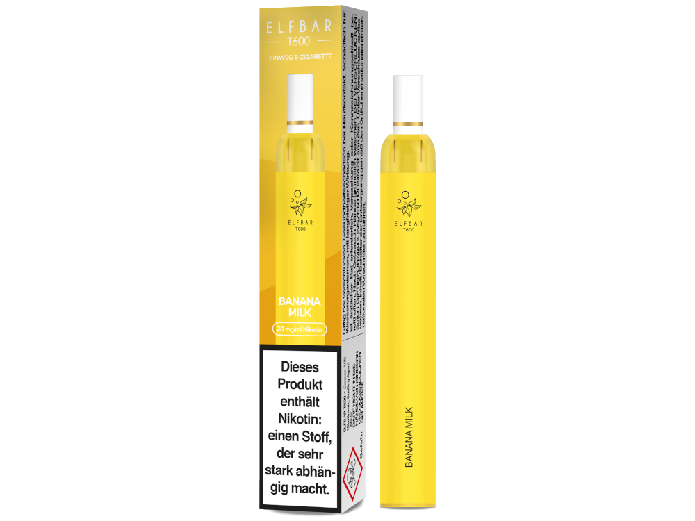 Elfbar - T600 Einweg E-Zigarette - Banana Milk 20 mg/ml