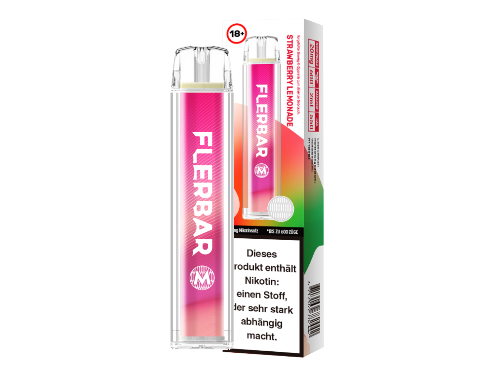 Flerbar - M Einweg E-Zigarette - Strawberry Lemonade 20 mg/ml