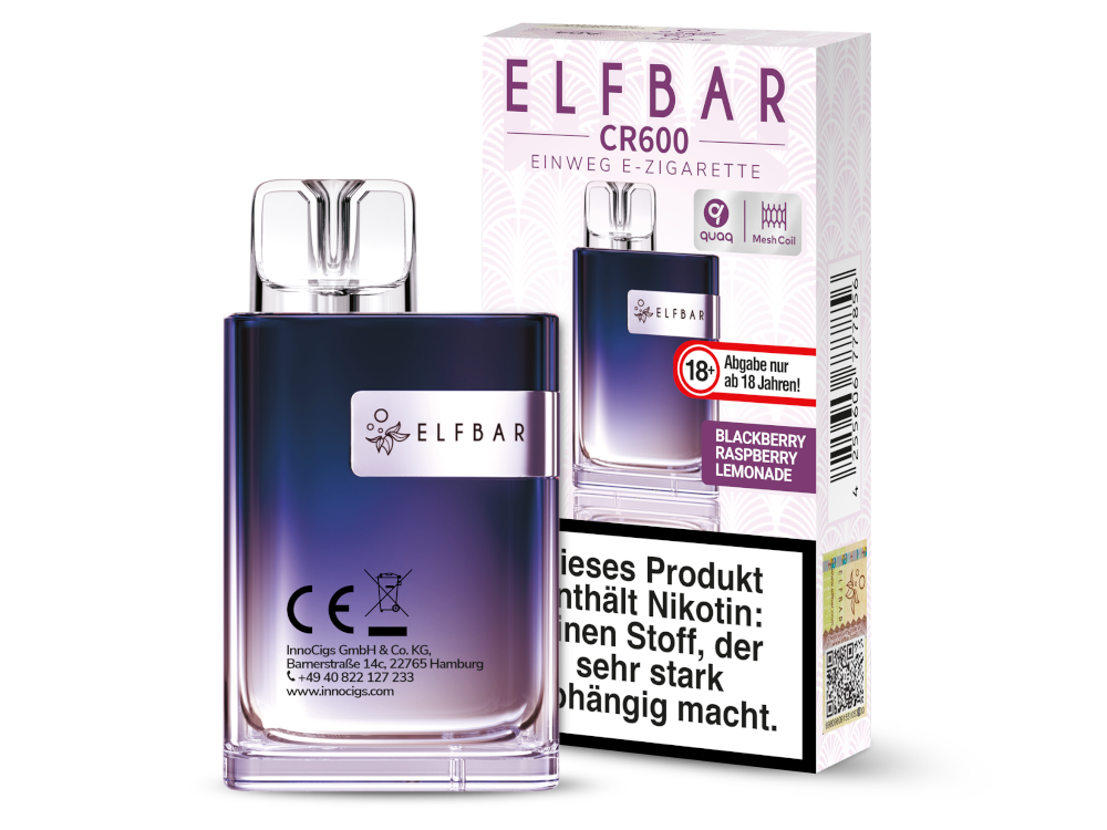 Elfbar - CR600 Einweg E-Zigarette - Blackberry Raspberry Lemonade 20 mg/ml