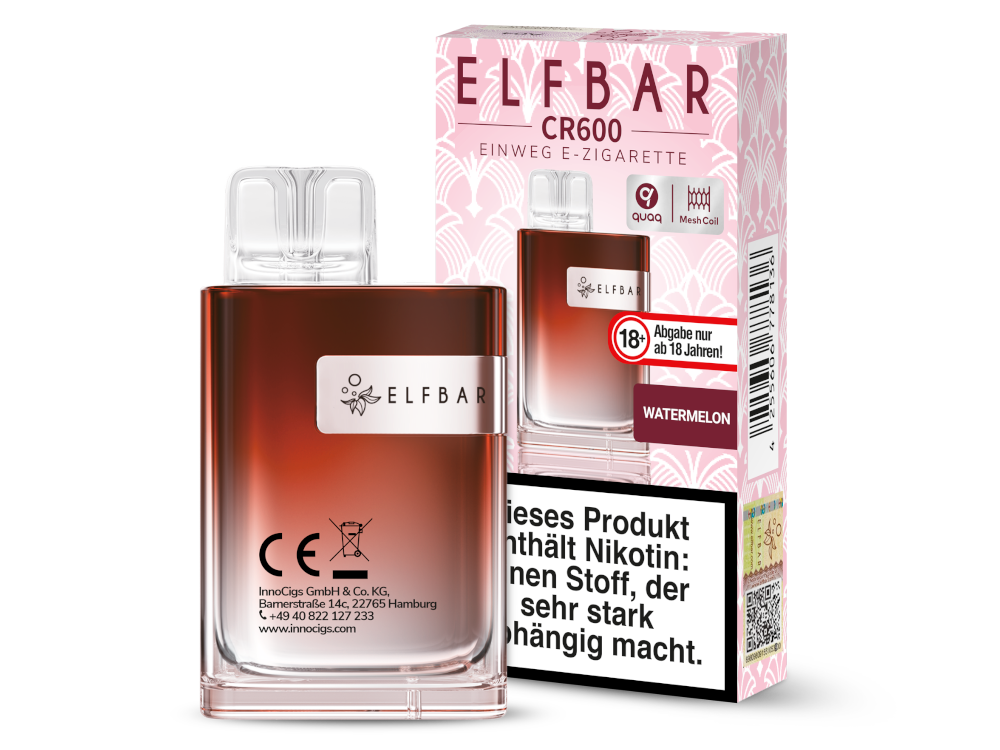 Elfbar - CR600 Einweg E-Zigarette - Watermelon 20 mg/ml