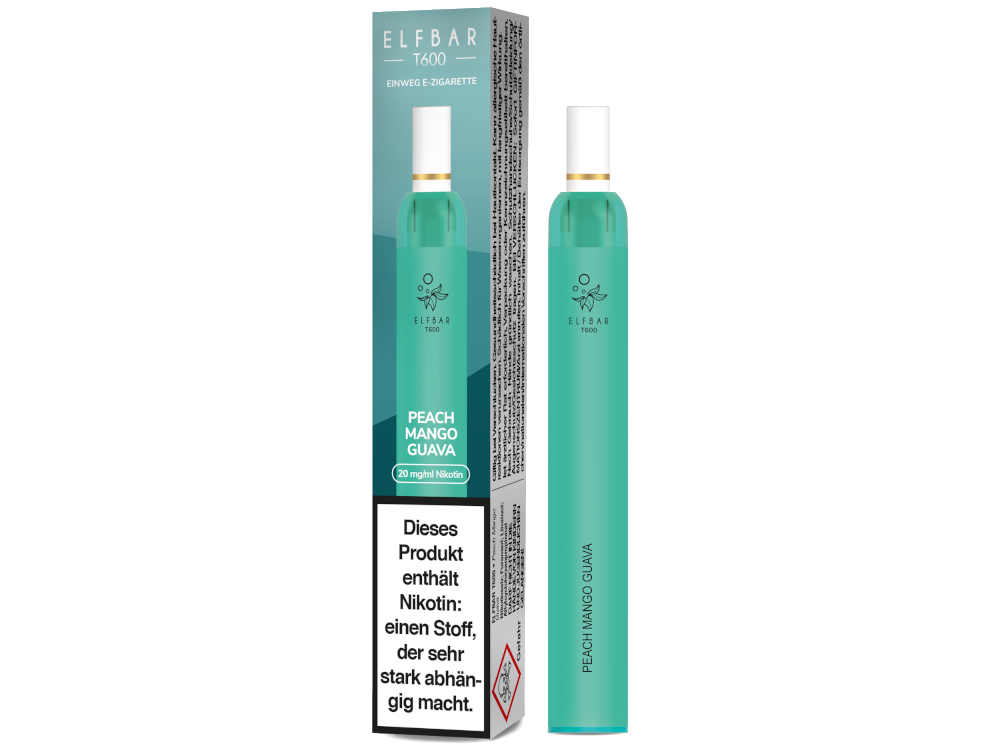 Elfbar - T600 Einweg E-Zigarette - Peach Mango Guava 20 mg/ml