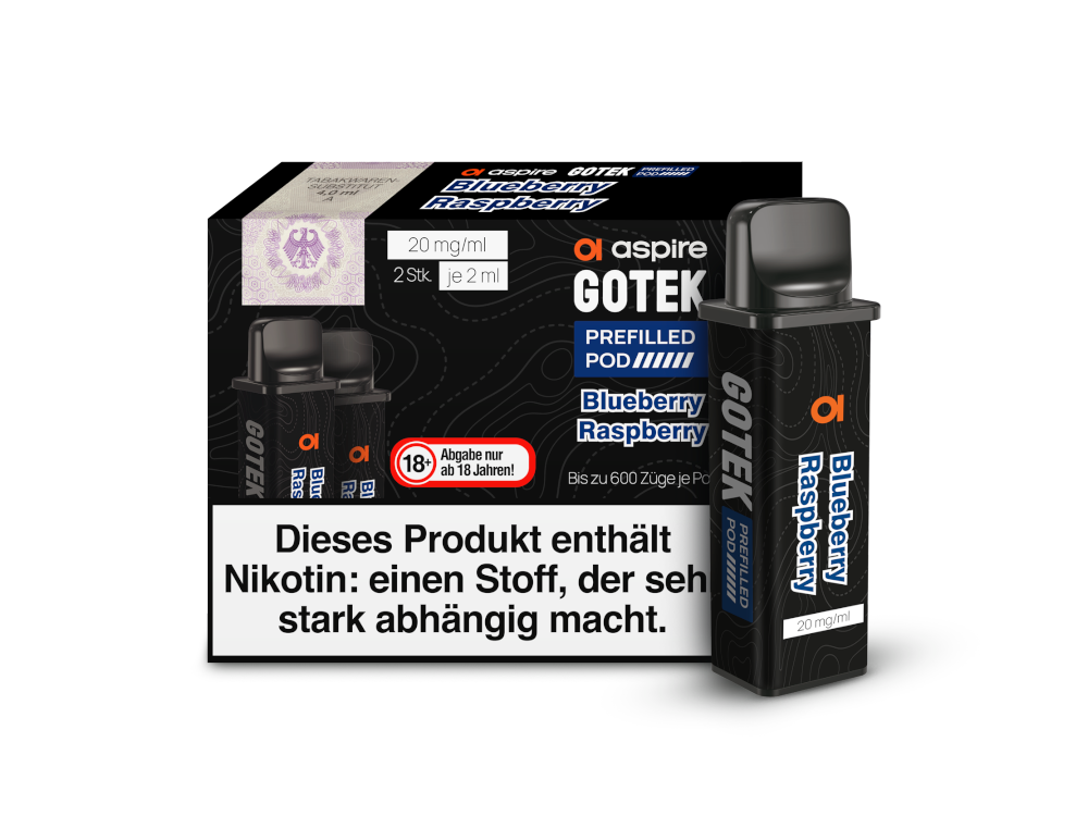 Aspire - GoTek Pod Blueberry Raspberry 20 mg/ml (2 Stück pro Packung)