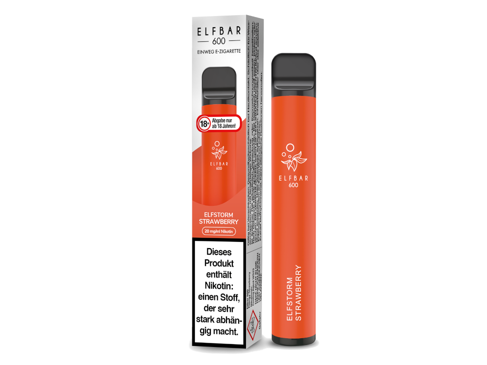 Elfbar - 600 Einweg E-Zigarette - Elfstorm Strawberry 20 mg/ml