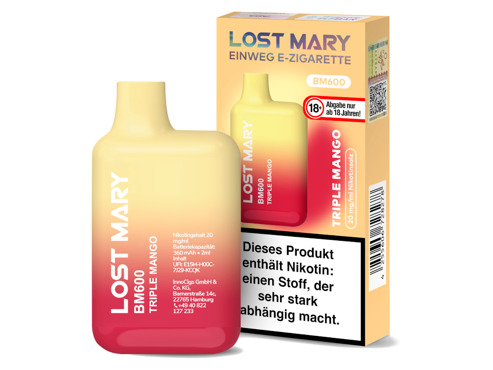 Lost Mary - BM600 Einweg E-Zigarette - Triple Mango 20 mg/ml
