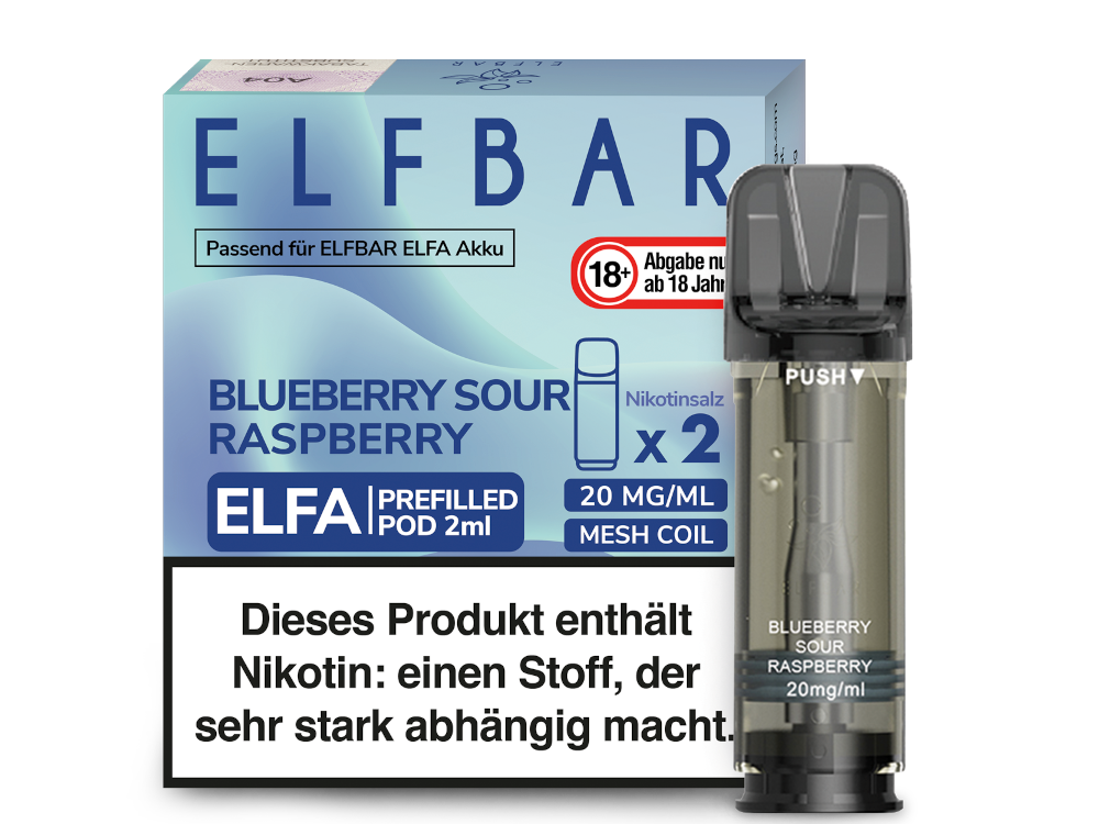Elfbar - Elfa Pod Blueberry Sour Raspberry 20 mg/ml (2 Stück pro Packung)