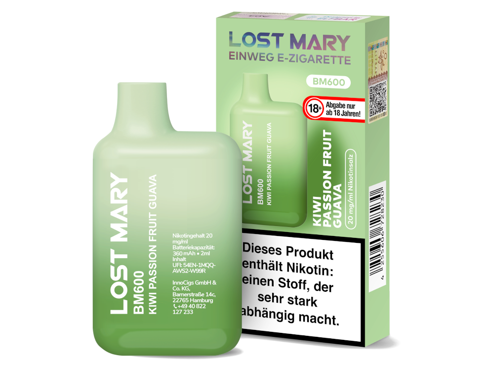 Lost Mary - BM600 Einweg E-Zigarette - Kiwi Passionfruit Guava 20 mg/ml
