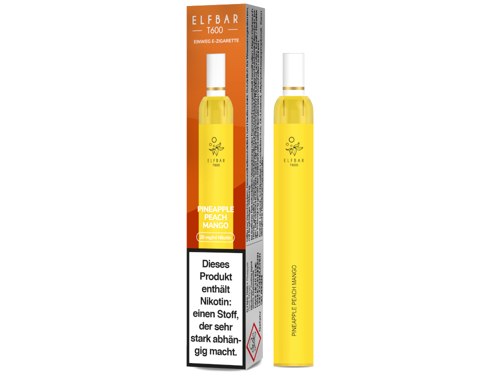 Elfbar - T600 Einweg E-Zigarette - Pineapple Peach Mango 20 mg/ml