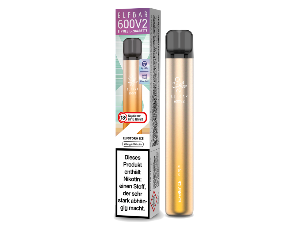 Elfbar - 600 V2 Einweg E-Zigarette - Elfstorm Ice 20 mg/ml