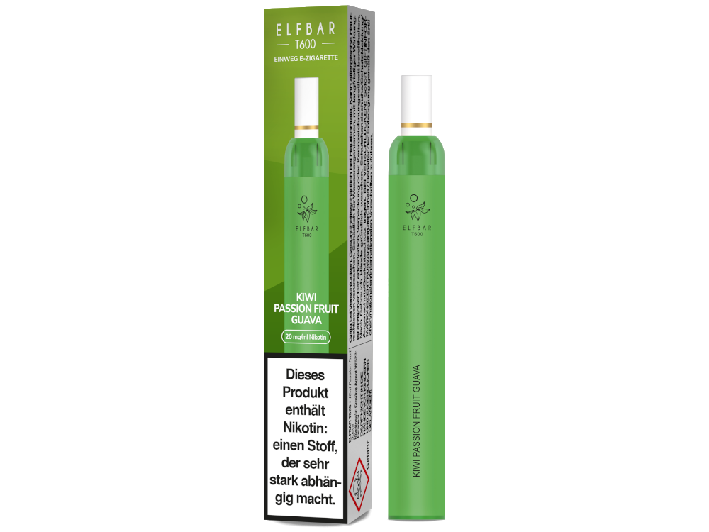 Elfbar - T600 Einweg E-Zigarette - Kiwi Passion Fruit Guava 20 mg/ml
