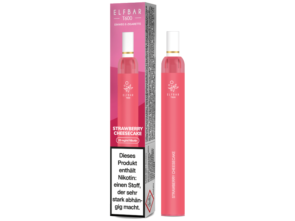 Elfbar - T600 Einweg E-Zigarette - Strawberry Cheesecake 20 mg/ml