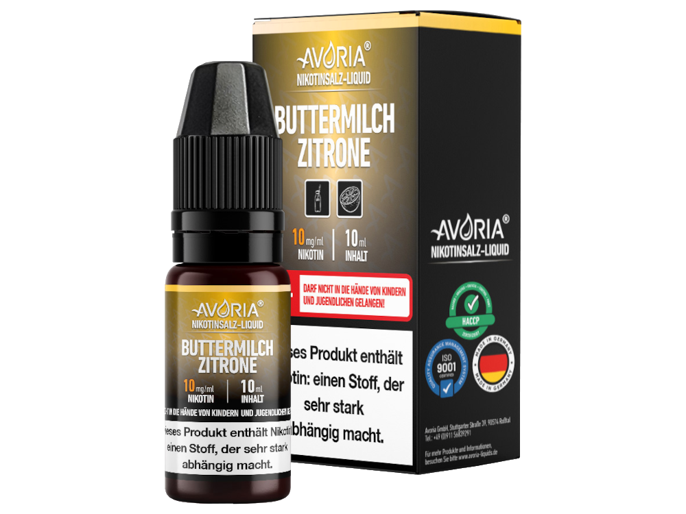 Avoria - Buttermilch-Zitrone - Nikotinsalz Liquid 10 mg/ml