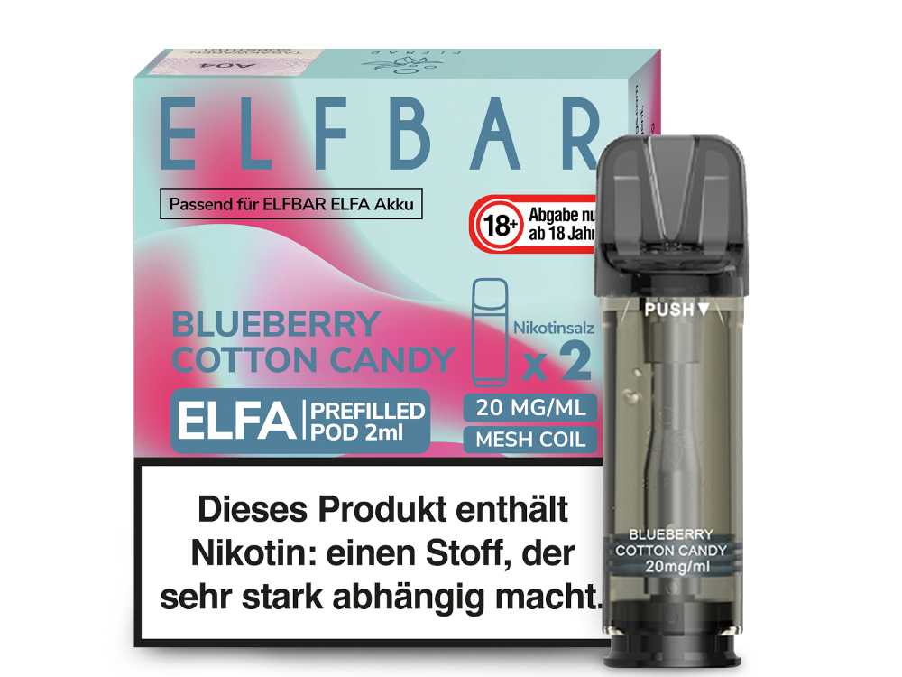 Elfbar - Elfa Pod Blueberry Cotton Candy 20 mg/ml (2 Stück pro Packung)
