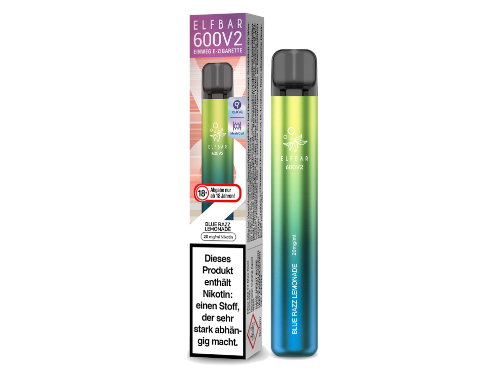 Elfbar - 600 V2 Einweg E-Zigarette - Blue Razz Lemonade 20 mg/ml