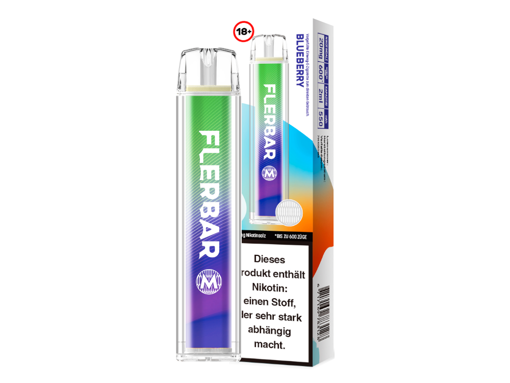 Flerbar - M Einweg E-Zigarette - Blueberry 20 mg/ml