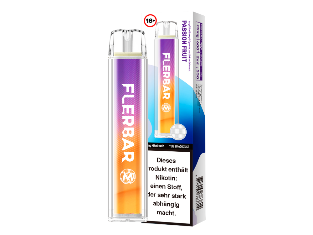 Flerbar - M Einweg E-Zigarette - Passion Fruit 20 mg/ml