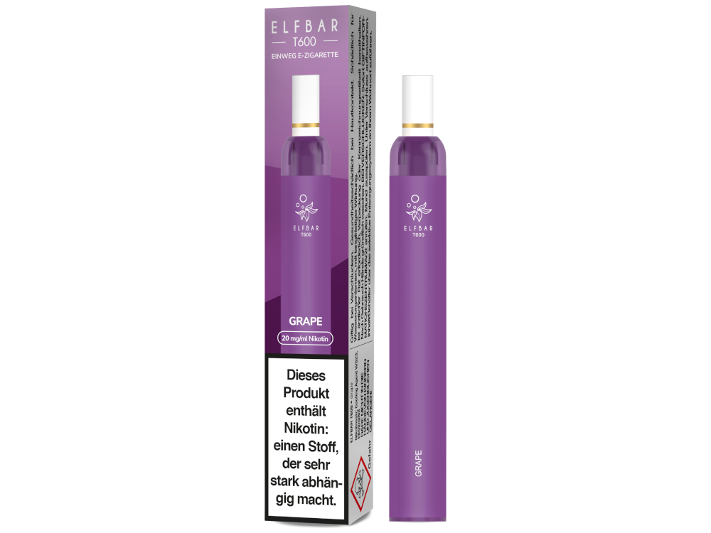 Elfbar - T600 Einweg E-Zigarette - Grape 20 mg/ml
