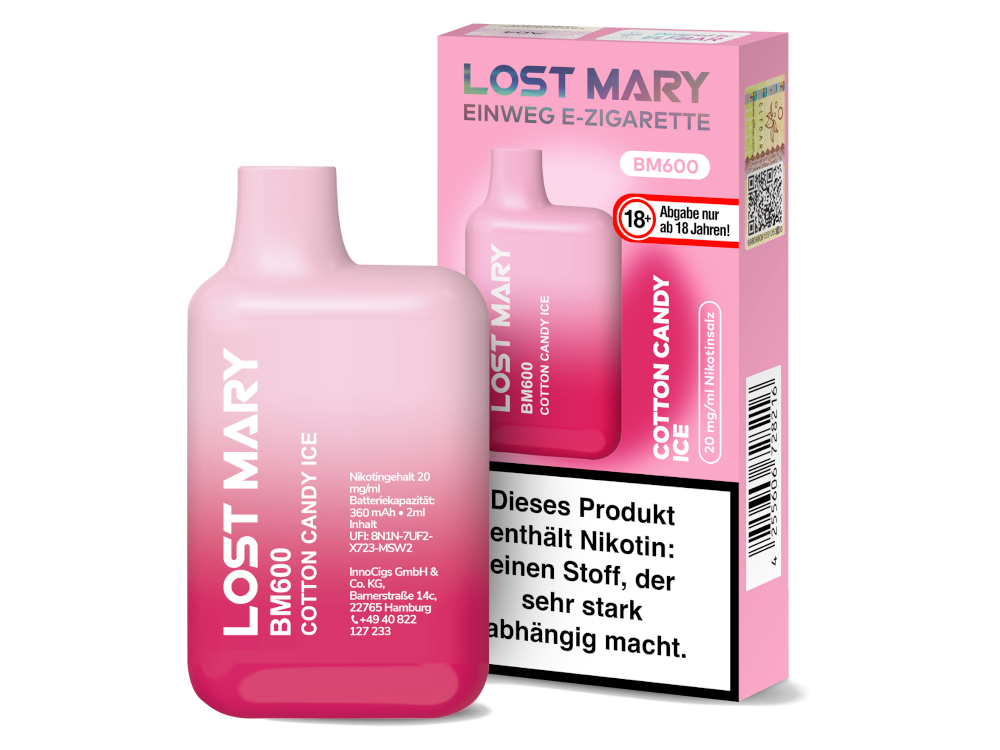 Lost Mary - BM600 Einweg E-Zigarette - Cotton Candy Ice 20 mg/ml