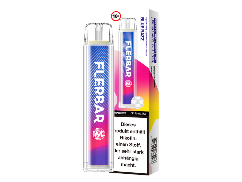 Flerbar - M Einweg E-Zigarette - Blue Razz 20 mg/ml