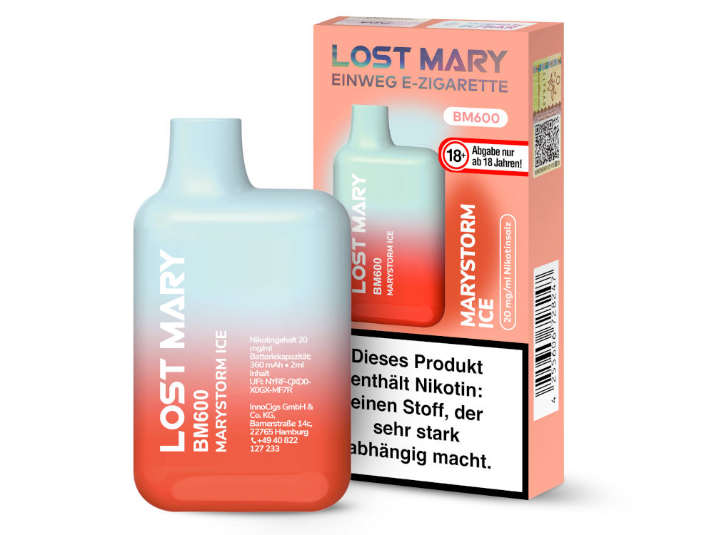 Lost Mary - BM600 Einweg E-Zigarette - Marystorm Ice 20 mg/ml