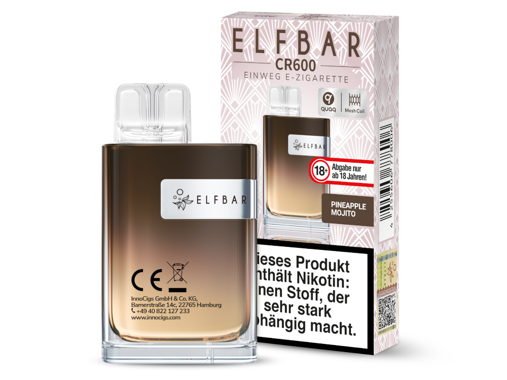 Elfbar - CR600 Einweg E-Zigarette - Pineapple Mojito 20 mg/ml