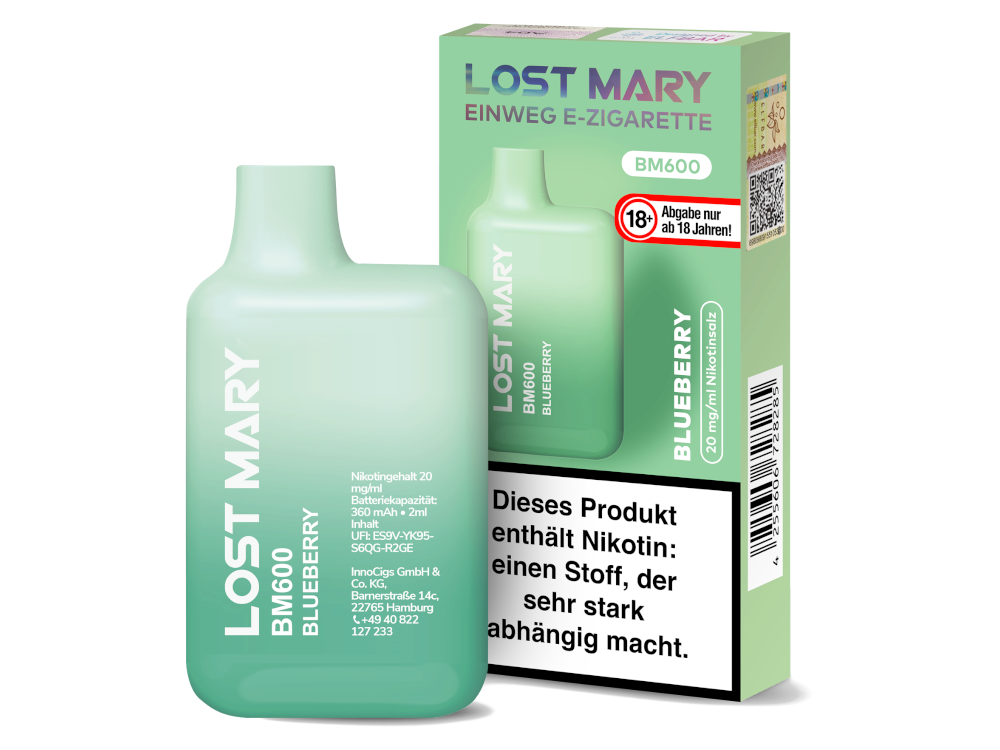 Lost Mary - BM600 Einweg E-Zigarette - Blueberry 20 mg/ml