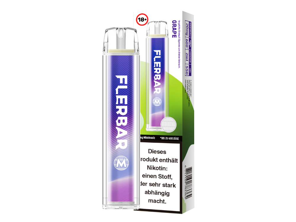 Flerbar - M Einweg E-Zigarette - Grape 20 mg/ml